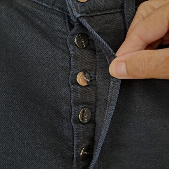 GOLDSIGN The High Rise Slim Button Fly Jeans in Slater Black Size 25 - Picture 4 of 9